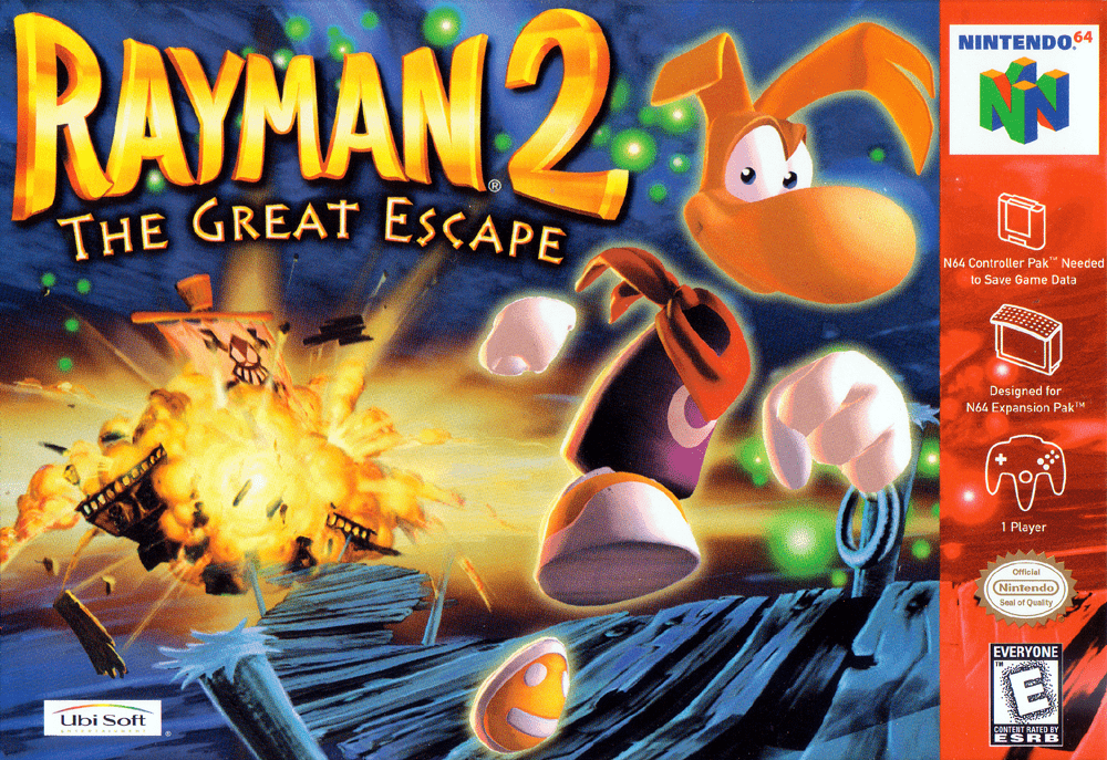 Rayman 2 The Great Escape box art for Nintendo 64